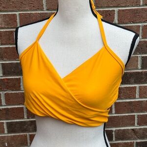 NWT Aerie super cute, golden yellow, wraparound, bikini top size XL